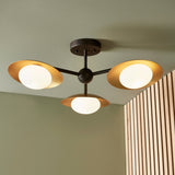 Heronwell Dish Semi-flush Pebble Shaped 3 Light Flush Ceiling Light - Gold Bronze