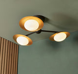 Heronwell Dish Semi-flush Pebble Shaped 3 Light Flush Ceiling Light - Gold Bronze
