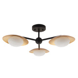Heronwell Dish Semi-flush Pebble Shaped 3 Light Flush Ceiling Light - Gold Bronze