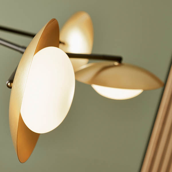 Heronwell XL Dish Pebble Shaped 6 Light Pendant - Gold Bronze