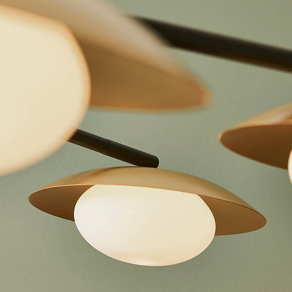Heronwell XL Dish Pebble Shaped 6 Light Pendant - Gold Bronze