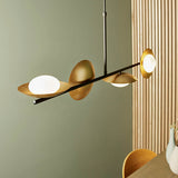 Heronwell Dish Linear Pebble Shaped 4 Light Pendant - Gold Bronze