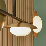 Heronwell Dish Linear Pebble Shaped 4 Light Pendant - Gold Bronze