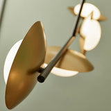 Heronwell Dish Linear Pebble Shaped 4 Light Pendant - Gold Bronze