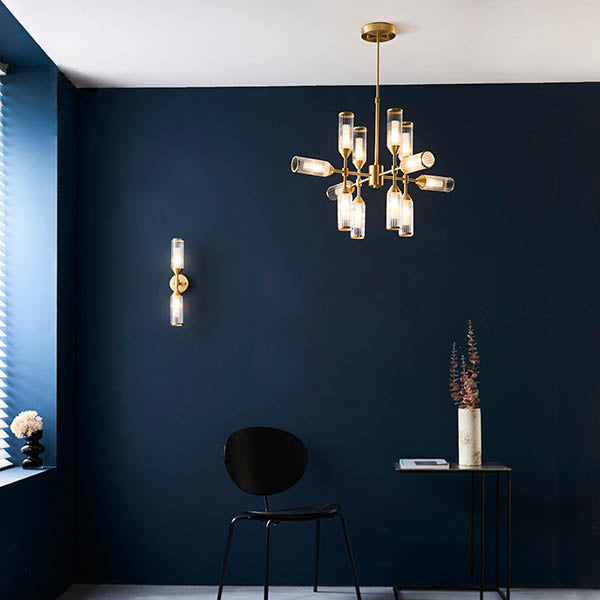 Gorsewell Ribbed 12 Light Pendant - Frosted Satin Brass