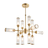 Gorsewell Ribbed 12 Light Pendant - Frosted Satin Brass