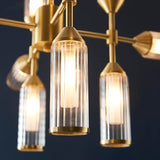 Gorsewell Ribbed 12 Light Pendant - Frosted Satin Brass