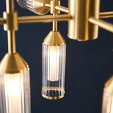 Gorsewell Ribbed 12 Light Pendant - Frosted Satin Brass