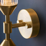 Gorsewell Ribbed Double 2 Light Wall Light - Frosted Satin Brass