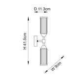 Gorsewell Ribbed Double 2 Light Wall Light - Frosted Satin Brass