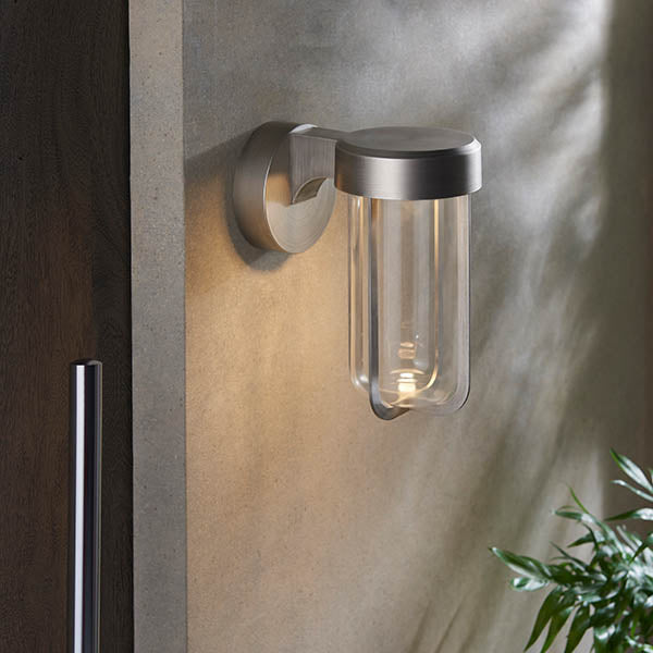 Yeldmoor Die-cast LED Outdoor Wall Light - Brushed Silver Clear