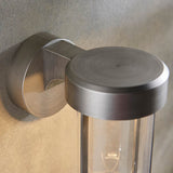 Yeldmoor Die-cast LED Outdoor Wall Light - Brushed Silver Clear
