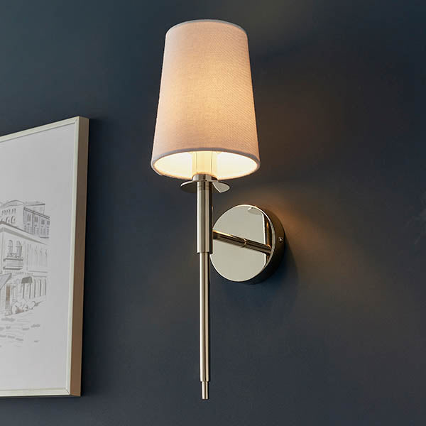 Elverton Wall Light - Nickel Plated White