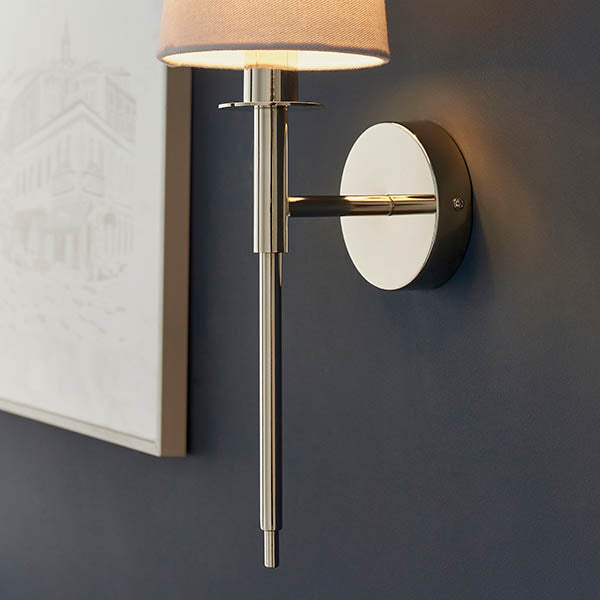 Elverton Wall Light - Nickel Plated White