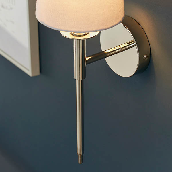 Elverton Wall Light - Nickel Plated White