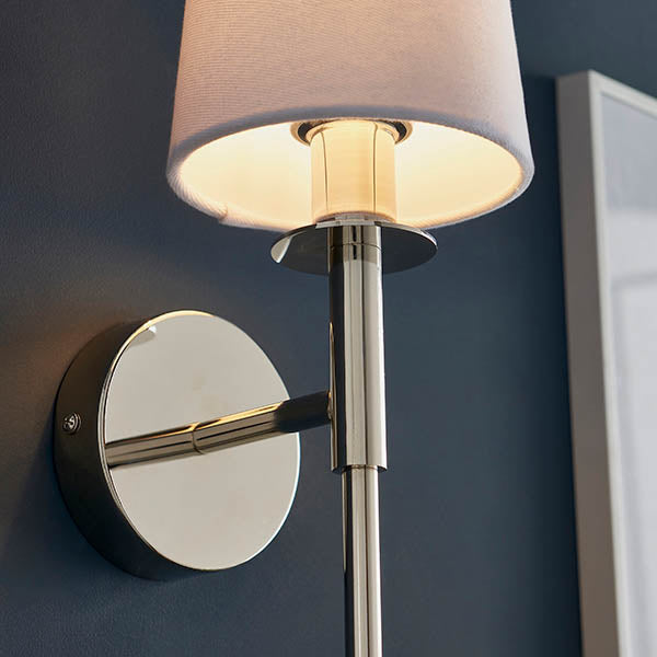 Elverton Wall Light - Nickel Plated White