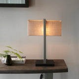 Ellerwick Rectangles Table Lamp - Satin Nickel Natural