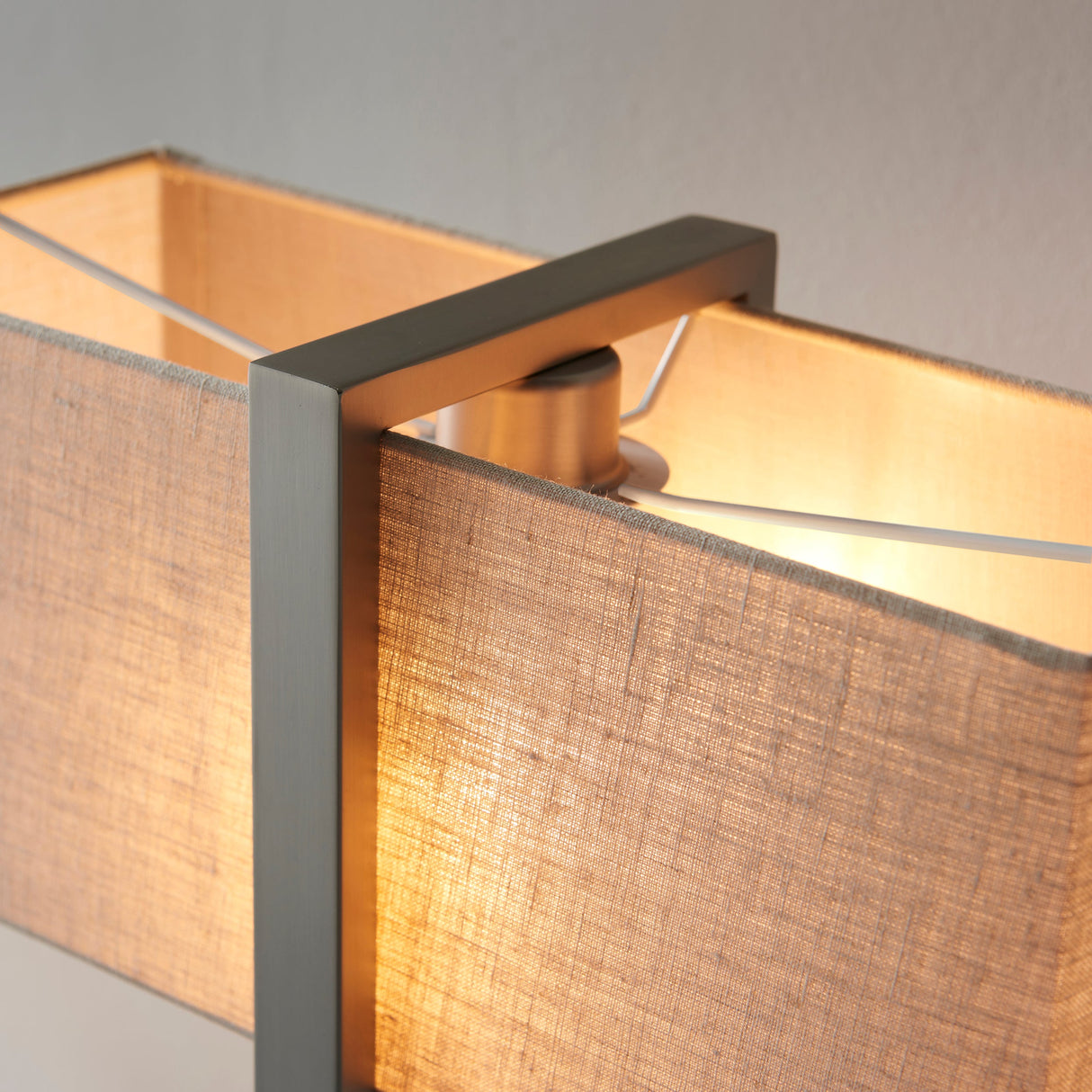Ellerwick Rectangles Table Lamp - Satin Nickel Natural