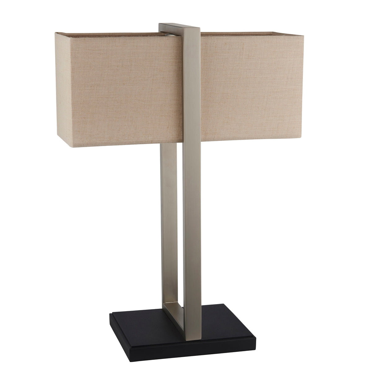 Ellerwick Rectangles Table Lamp - Satin Nickel Natural