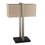 Ellerwick Rectangles Table Lamp - Satin Nickel Natural