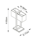Ellerwick Rectangles Table Lamp - Satin Nickel Natural
