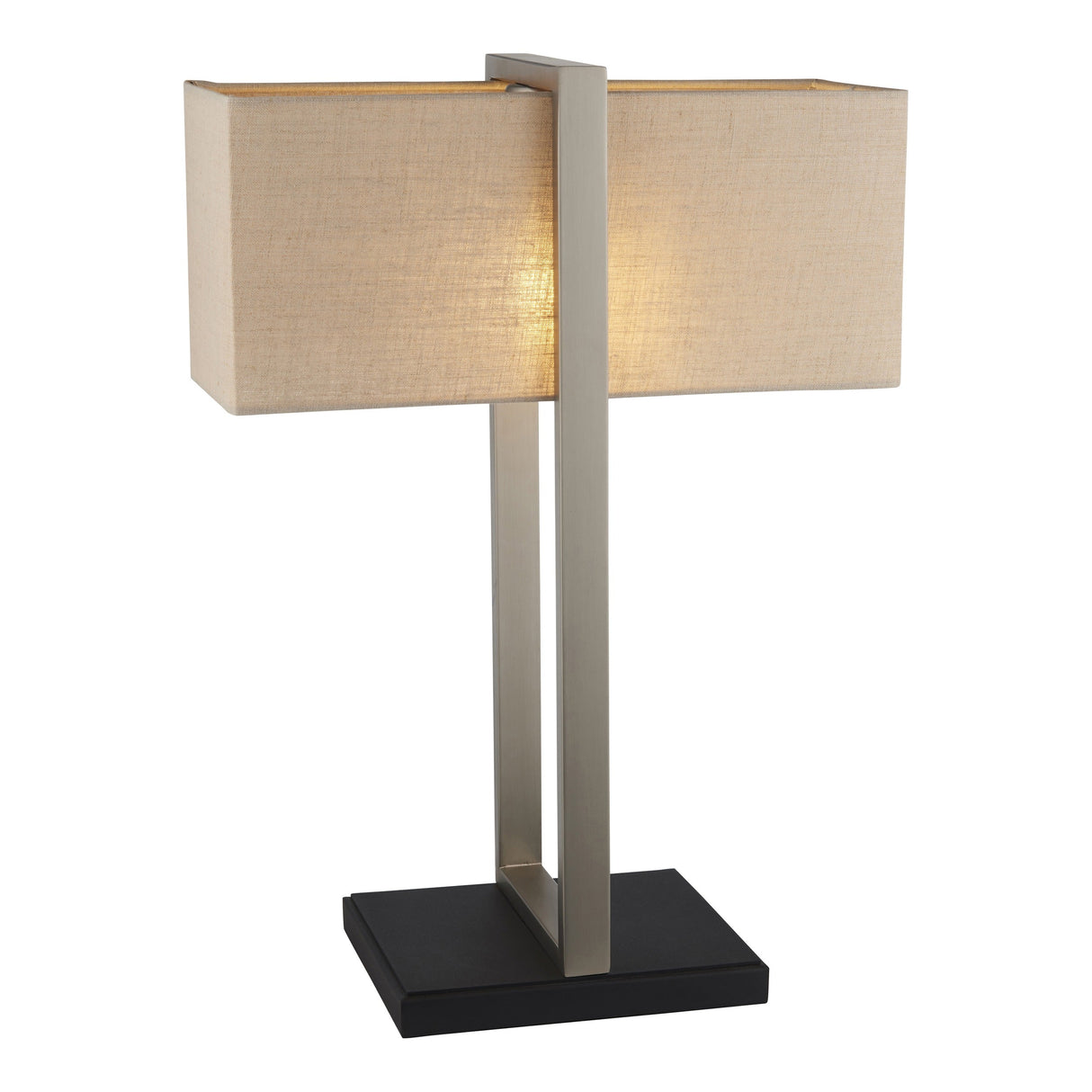 Ellerwick Rectangles Table Lamp - Satin Nickel Natural