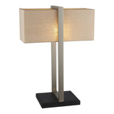 Ellerwick Rectangles Table Lamp - Satin Nickel Natural