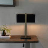 Ellerwick Rectangles Table Lamp - Antique Brass Black