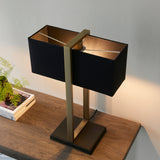 Ellerwick Rectangles Table Lamp - Antique Brass Black