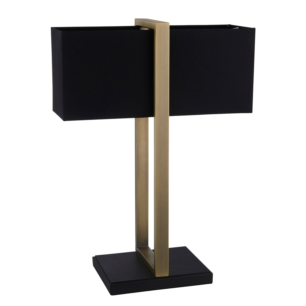 Ellerwick Rectangles Table Lamp - Antique Brass Black