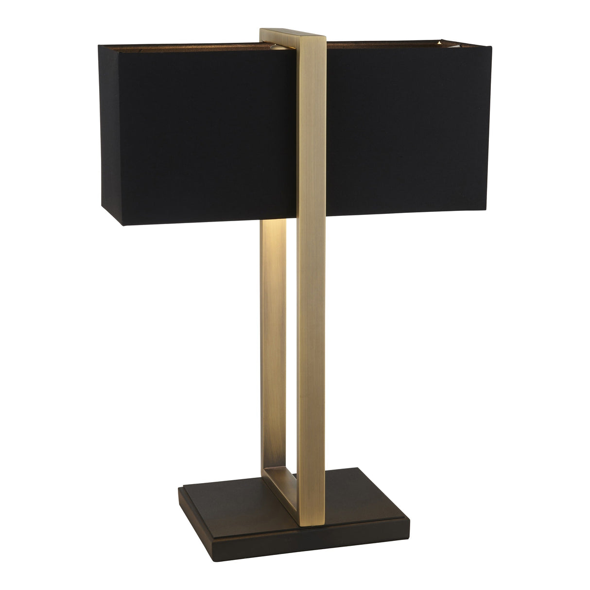 Ellerwick Rectangles Table Lamp - Antique Brass Black