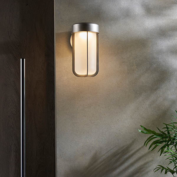 Yeldmoor Die-cast LED Outdoor Wall Light - Brushed Silver Frosted