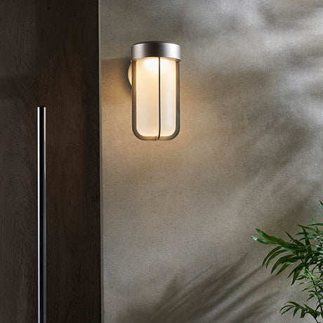 Yeldmoor Die-cast LED Outdoor Wall Light - Brushed Silver Frosted