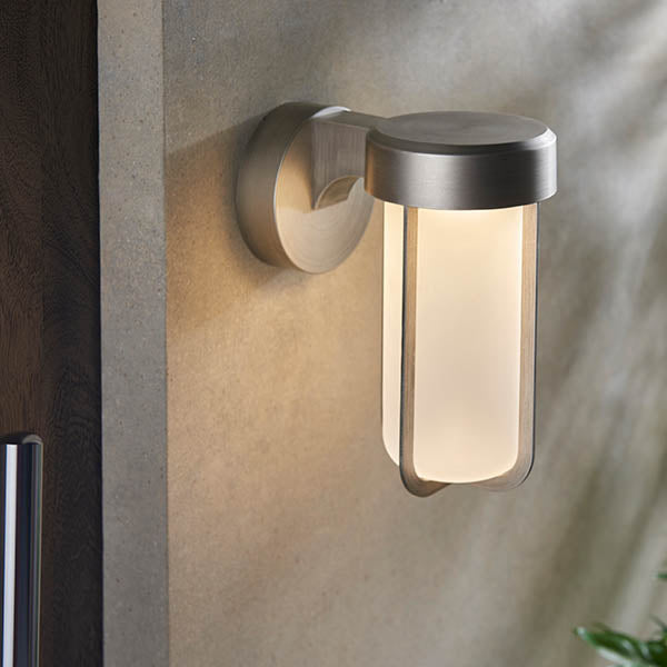 Yeldmoor Die-cast LED Outdoor Wall Light - Brushed Silver Frosted
