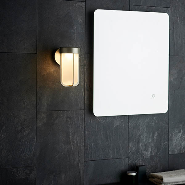 Yeldmoor Die-cast LED Outdoor Wall Light - Brushed Silver Frosted