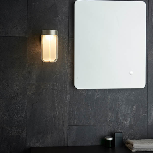 Yeldmoor Die-cast LED Outdoor Wall Light - Brushed Silver Frosted