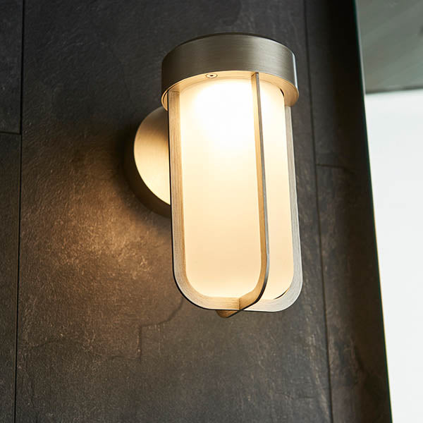 Yeldmoor Die-cast LED Outdoor Wall Light - Brushed Silver Frosted