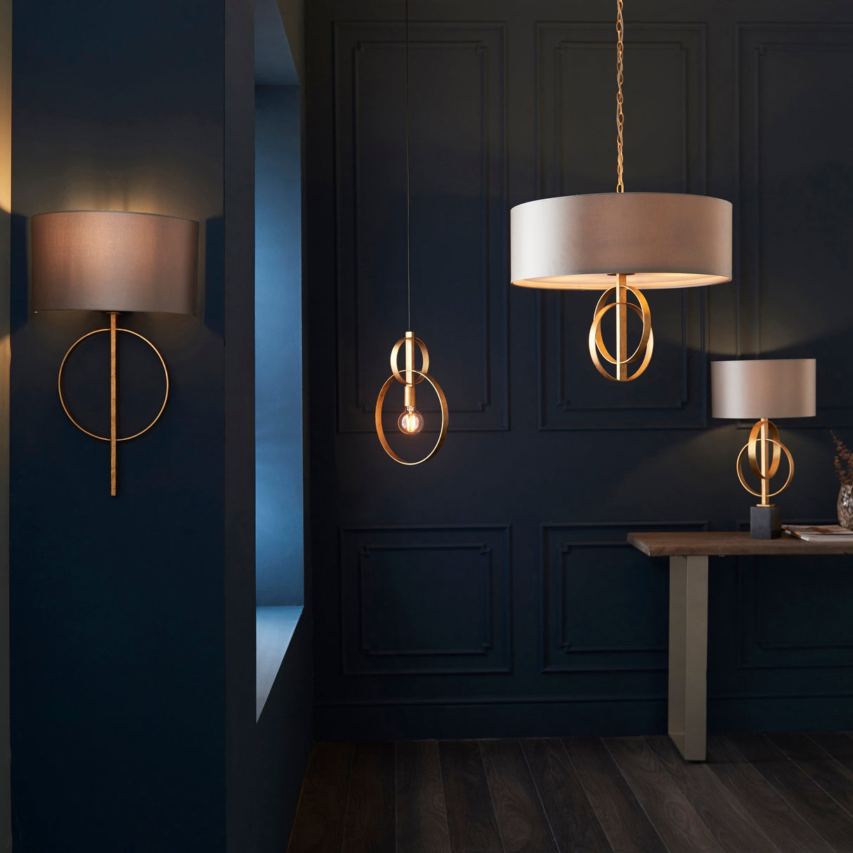 Sparrowmere Hoop Wall Light - Gold Leaf Mink