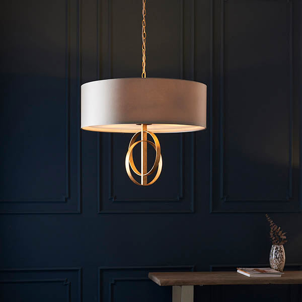 Sparrowmere Double Hoop XL 5 Light Pendant - Gold Leaf Mink