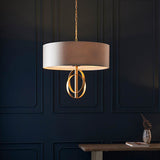 Sparrowmere Double Hoop XL 5 Light Pendant - Gold Leaf Mink