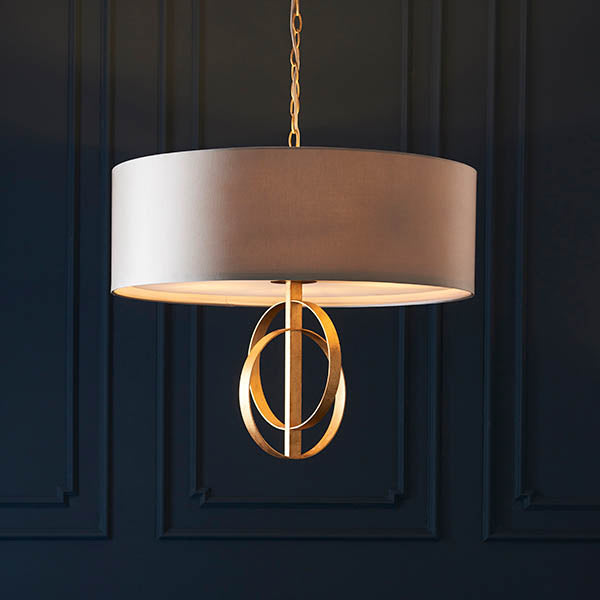 Sparrowmere Double Hoop XL 5 Light Pendant - Gold Leaf Mink