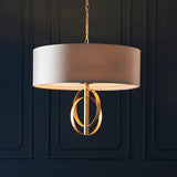Sparrowmere Double Hoop XL 5 Light Pendant - Gold Leaf Mink