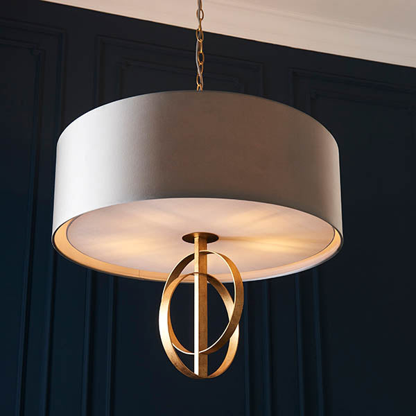 Sparrowmere Double Hoop XL 5 Light Pendant - Gold Leaf Mink