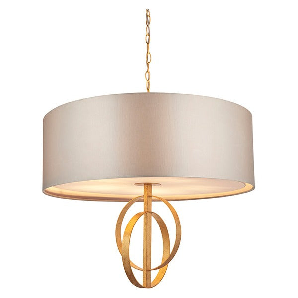 Sparrowmere Double Hoop XL 5 Light Pendant - Gold Leaf Mink