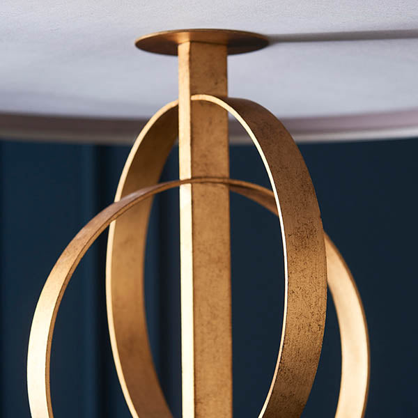 Sparrowmere Double Hoop XL 5 Light Pendant - Gold Leaf Mink