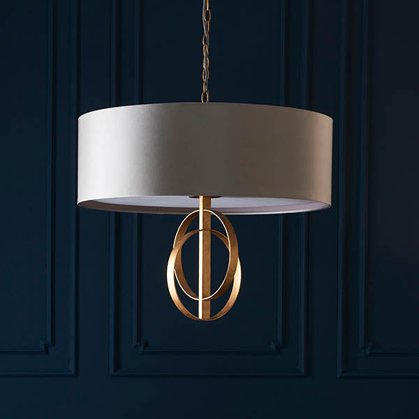 Sparrowmere Double Hoop XL 5 Light Pendant - Gold Leaf Mink