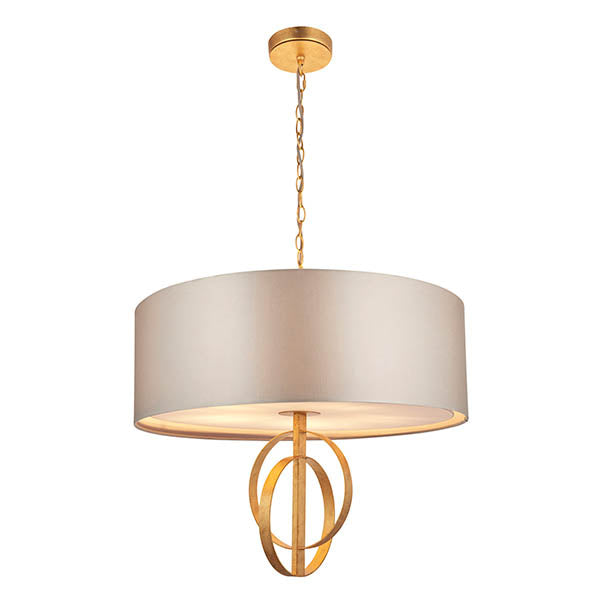 Sparrowmere Double Hoop XL 5 Light Pendant - Gold Leaf Mink