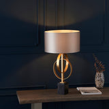 Sparrowmere Double Hoop Table Lamp - Gold Leaf Mink