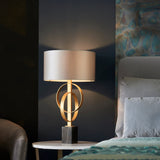 Sparrowmere Double Hoop Table Lamp - Gold Leaf Mink