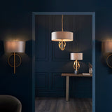 Sparrowmere Double Hoop Table Lamp - Gold Leaf Mink
